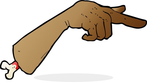 cartoon severed pointing hand vector