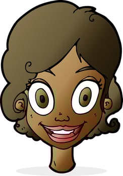 cartoon happy woman vector