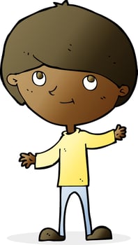cartoon happy boy vector