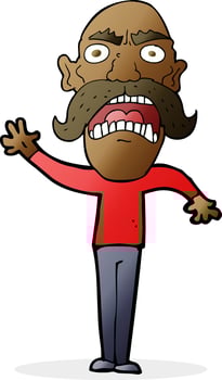 cartoon angry old man vector