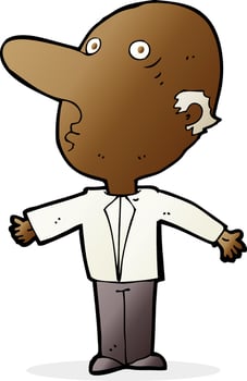 cartoon confused middle aged man vector