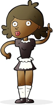 cartoon surprised maid vector