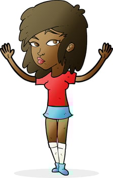cartoon pretty girl vector