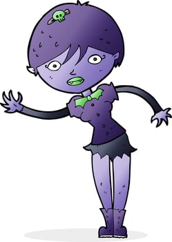 cartoon vampire girl vector