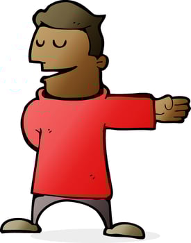 cartoon man gesturing direction vector