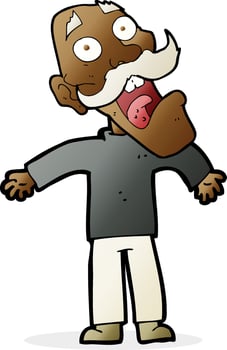 cartoon terrified old man vector