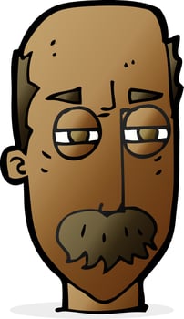 cartoon annoyed old man vector