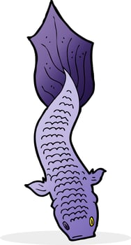 doodle character cartoon fish vector