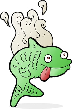cartoon smelly fish vector