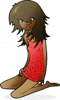 cartoon pretty girl vector