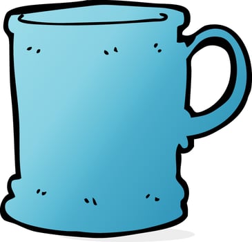 doodle cartoon mug vector