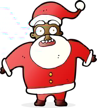 cartoon shocked santa claus vector