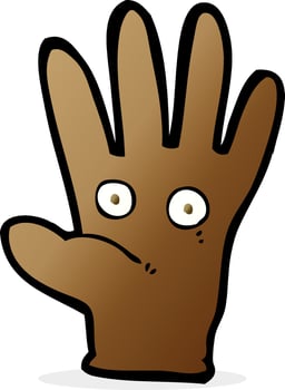 cartoon hand with eyes vector