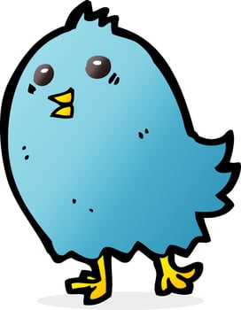 doodle character cartoon bluebird vector