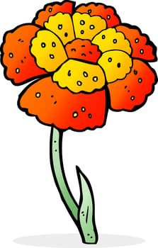 doodle cartoon flower vector