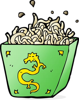 cartoon noodle box vector