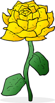 yellow rose cartoon vector
