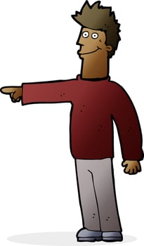 cartoon happy pointing man vector