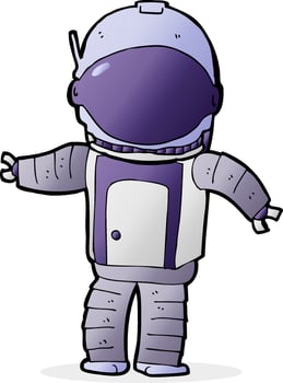 doodle character cartoon astronaut vector