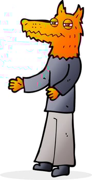 cartoon fox man vector