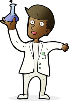 cartoon happy scientist vector