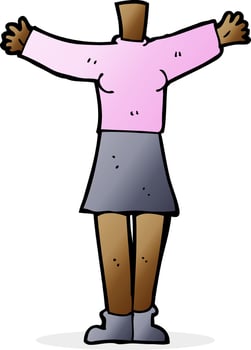 doodle cartoon female body vector