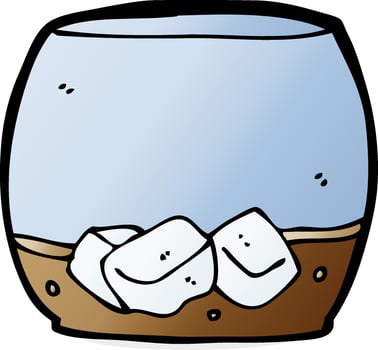 cartoon whisky in glass vector