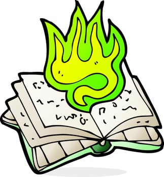 cartoon magic spell book vector
