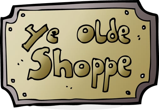 cartoon old fake shop sign vector