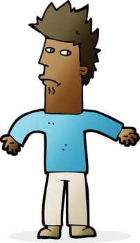 cartoon confused man vector