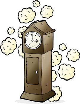 cartoon dusty old grandfather clock vector