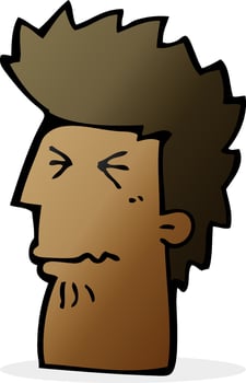 cartoon unhappy man vector
