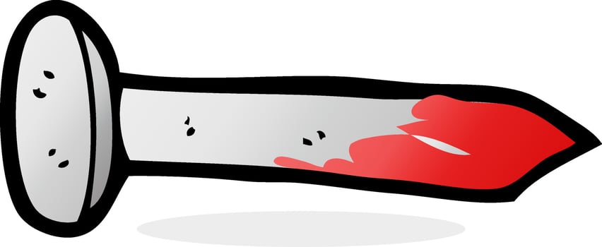 cartoon bloody nail vector