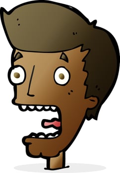 cartoon terrified man vector