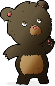 cartoon curious black bear vector