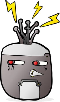 cartoon robot head vector
