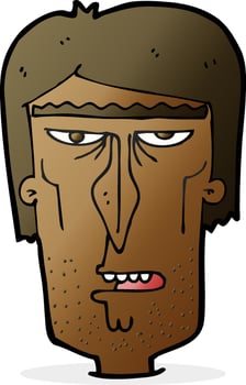 cartoon angry face vector