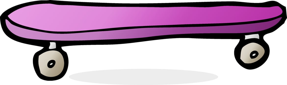doodle cartoon skateboard vector