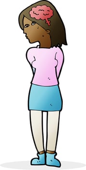 cartoon brainy woman vector