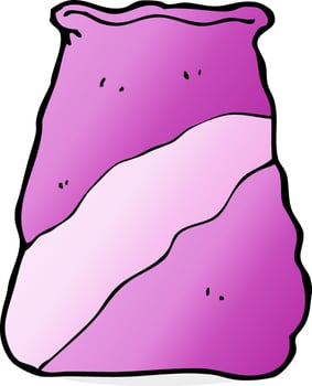 doodle cartoon sack vector