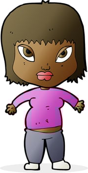 cartoon overweight woman vector