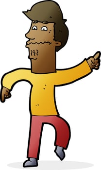 cartoon worried man pointing vector