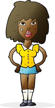 cartoon woman been in fight vector