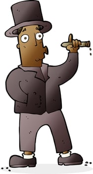 cartoon smoking gentleman vector