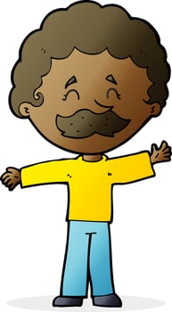 cartoon boy with mustache vector