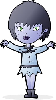 cartoon vampire girl vector