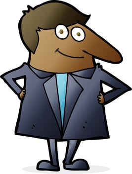 cartoon happy man in suit vector