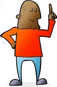 cartoon man pointing finger vector