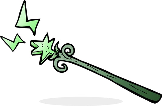 cartoon magic wand vector