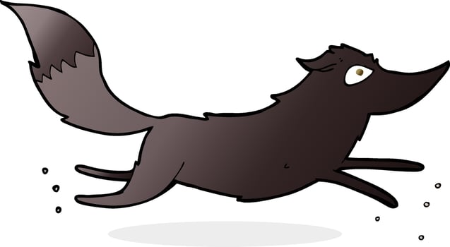 cartoon wolf running vector